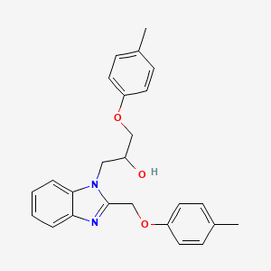 molecular formula C25H26N2O3 B11125833 1-(4-methylphenoxy)-3-{2-[(4-methylphenoxy)methyl]-1H-benzimidazol-1-yl}propan-2-ol 