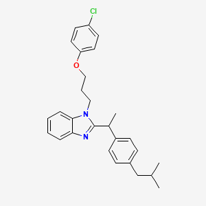 1-[3-(4-chlorophenoxy)propyl]-2-{1-[4-(2-methylpropyl)phenyl]ethyl}-1H-benzimidazole