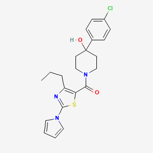 molecular formula C22H24ClN3O2S B11125878 [4-(4-chlorophenyl)-4-hydroxypiperidino][4-propyl-2-(1H-pyrrol-1-yl)-1,3-thiazol-5-yl]methanone 