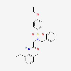 molecular formula C26H30N2O4S B11125939 N~2~-benzyl-N~2~-[(4-ethoxyphenyl)sulfonyl]-N-(2-ethyl-6-methylphenyl)glycinamide 