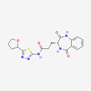 3-[(3R)-2-hydroxy-5-oxo-4,5-dihydro-3H-1,4-benzodiazepin-3-yl]-N-[5-(tetrahydrofuran-2-yl)-1,3,4-thiadiazol-2-yl]propanamide