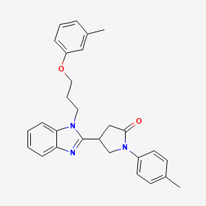 molecular formula C28H29N3O2 B11125975 4-{1-[3-(3-methylphenoxy)propyl]-1H-benzimidazol-2-yl}-1-(4-methylphenyl)pyrrolidin-2-one 