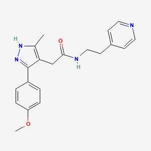 2-[5-(4-methoxyphenyl)-3-methyl-1H-pyrazol-4-yl]-N-[2-(pyridin-4-yl)ethyl]acetamide