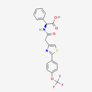 molecular formula C20H15F3N2O4S B11126008 (2S)-phenyl[({2-[4-(trifluoromethoxy)phenyl]-1,3-thiazol-4-yl}acetyl)amino]acetic acid 