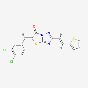 molecular formula C17H9Cl2N3OS2 B11126010 (5Z)-5-(3,4-dichlorobenzylidene)-2-[(E)-2-(thiophen-2-yl)ethenyl][1,3]thiazolo[3,2-b][1,2,4]triazol-6(5H)-one 