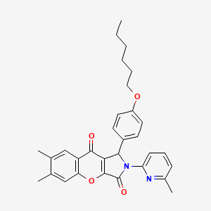 1-[4-(Hexyloxy)phenyl]-6,7-dimethyl-2-(6-methylpyridin-2-yl)-1,2-dihydrochromeno[2,3-c]pyrrole-3,9-dione