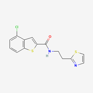 molecular formula C14H11ClN2OS2 B11126038 4-chloro-N-[2-(1,3-thiazol-2-yl)ethyl]-1-benzothiophene-2-carboxamide 