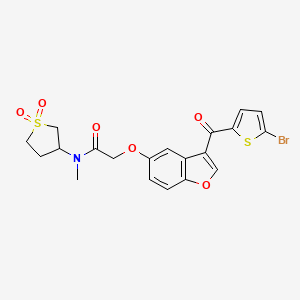 molecular formula C20H18BrNO6S2 B11126055 2-({3-[(5-bromothiophen-2-yl)carbonyl]-1-benzofuran-5-yl}oxy)-N-(1,1-dioxidotetrahydrothiophen-3-yl)-N-methylacetamide 