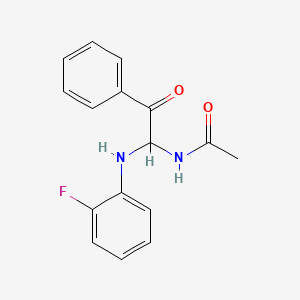 molecular formula C16H15FN2O2 B11126059 N-{1-[(2-fluorophenyl)amino]-2-oxo-2-phenylethyl}acetamide 