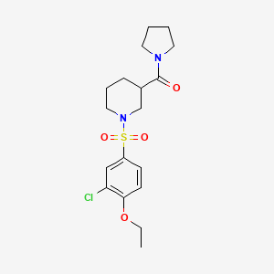 molecular formula C18H25ClN2O4S B11126060 {1-[(3-Chloro-4-ethoxyphenyl)sulfonyl]piperidin-3-yl}(pyrrolidin-1-yl)methanone 