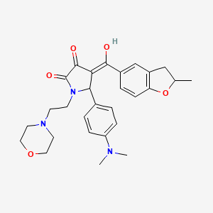 molecular formula C28H33N3O5 B11126100 5-[4-(dimethylamino)phenyl]-3-hydroxy-4-[(2-methyl-2,3-dihydro-1-benzofuran-5-yl)carbonyl]-1-[2-(morpholin-4-yl)ethyl]-1,5-dihydro-2H-pyrrol-2-one 