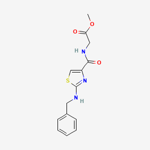 molecular formula C14H15N3O3S B11126147 Methyl 2-({[2-(benzylamino)-1,3-thiazol-4-yl]carbonyl}amino)acetate 