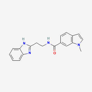 molecular formula C19H18N4O B11126157 N-[2-(1H-1,3-benzimidazol-2-yl)ethyl]-1-methyl-1H-indole-6-carboxamide 