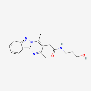 molecular formula C17H20N4O2 B11126175 2-(2,4-dimethylpyrimido[1,2-b]indazol-3-yl)-N-(3-hydroxypropyl)acetamide 