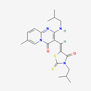 molecular formula C21H26N4O2S2 B11126212 3-isobutyl-5-{(Z)-1-[2-(isobutylamino)-7-methyl-4-oxo-4H-pyrido[1,2-a]pyrimidin-3-yl]methylidene}-2-thioxo-1,3-thiazolan-4-one 