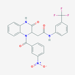 2-[1-(3-nitrobenzoyl)-3-oxo-1,2,3,4-tetrahydroquinoxalin-2-yl]-N-[3-(trifluoromethyl)phenyl]acetamide