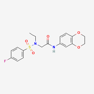 N-(2,3-dihydro-1,4-benzodioxin-6-yl)-N~2~-ethyl-N~2~-[(4-fluorophenyl)sulfonyl]glycinamide