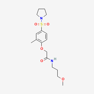 molecular formula C17H26N2O5S B11126249 N-(3-Methoxypropyl)-2-[2-methyl-4-(pyrrolidine-1-sulfonyl)phenoxy]acetamide 