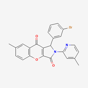 molecular formula C24H17BrN2O3 B11126262 1-(3-Bromophenyl)-7-methyl-2-(4-methylpyridin-2-yl)-1,2-dihydrochromeno[2,3-c]pyrrole-3,9-dione 