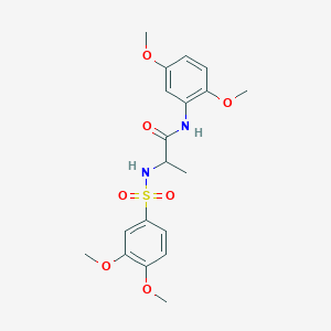 N-(2,5-dimethoxyphenyl)-N~2~-[(3,4-dimethoxyphenyl)sulfonyl]alaninamide