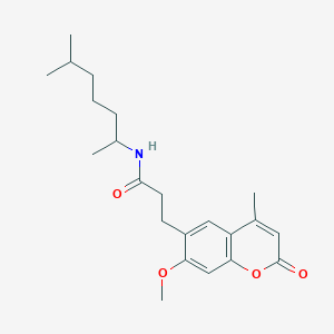 3-(7-methoxy-4-methyl-2-oxo-2H-chromen-6-yl)-N-(6-methylheptan-2-yl)propanamide