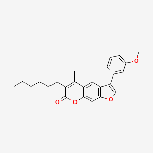 6-hexyl-3-(3-methoxyphenyl)-5-methyl-7H-furo[3,2-g]chromen-7-one