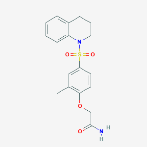 molecular formula C18H20N2O4S B11126319 2-[4-(3,4-dihydroquinolin-1(2H)-ylsulfonyl)-2-methylphenoxy]acetamide 