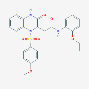 molecular formula C25H25N3O6S B11126331 N-(2-ethoxyphenyl)-2-{1-[(4-methoxyphenyl)sulfonyl]-3-oxo-1,2,3,4-tetrahydroquinoxalin-2-yl}acetamide 