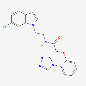 N-[2-(6-chloro-1H-indol-1-yl)ethyl]-2-[2-(4H-1,2,4-triazol-4-yl)phenoxy]acetamide