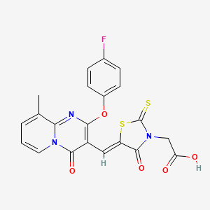 [(5Z)-5-{[2-(4-fluorophenoxy)-9-methyl-4-oxo-4H-pyrido[1,2-a]pyrimidin-3-yl]methylidene}-4-oxo-2-thioxo-1,3-thiazolidin-3-yl]acetic acid