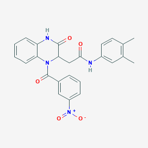 N-(3,4-dimethylphenyl)-2-{1-[(3-nitrophenyl)carbonyl]-3-oxo-1,2,3,4-tetrahydroquinoxalin-2-yl}acetamide