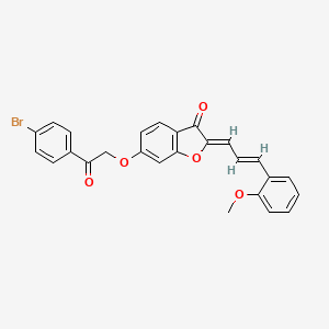 molecular formula C26H19BrO5 B11126388 2-[(2E)-3-(2-methoxyphenyl)prop-2-enylidene]-6-[2-(4-bromophenyl)-2-oxoethoxy] benzo[b]furan-3-one 