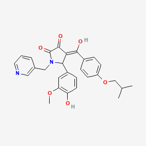 molecular formula C28H28N2O6 B11126410 3-hydroxy-5-(4-hydroxy-3-methoxyphenyl)-4-{[4-(2-methylpropoxy)phenyl]carbonyl}-1-(pyridin-3-ylmethyl)-1,5-dihydro-2H-pyrrol-2-one 