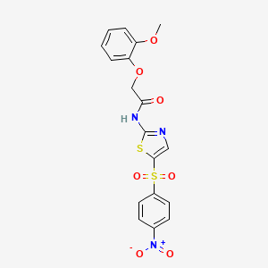 2-(2-methoxyphenoxy)-N-{5-[(4-nitrophenyl)sulfonyl]-1,3-thiazol-2-yl}acetamide