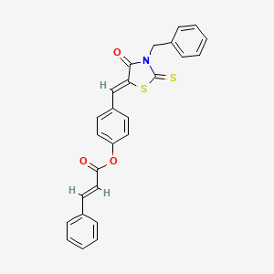 4-[(Z)-(3-benzyl-4-oxo-2-thioxo-1,3-thiazolidin-5-ylidene)methyl]phenyl (2E)-3-phenylprop-2-enoate