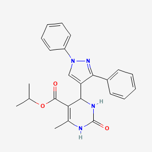 propan-2-yl 4-(1,3-diphenyl-1H-pyrazol-4-yl)-6-methyl-2-oxo-1,2,3,4-tetrahydropyrimidine-5-carboxylate