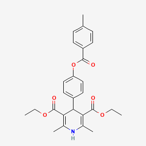 Diethyl 2,6-dimethyl-4-(4-{[(4-methylphenyl)carbonyl]oxy}phenyl)-1,4-dihydropyridine-3,5-dicarboxylate