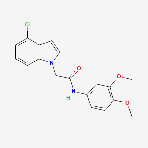 molecular formula C18H17ClN2O3 B11126528 2-(4-chloro-1H-indol-1-yl)-N-(3,4-dimethoxyphenyl)acetamide 