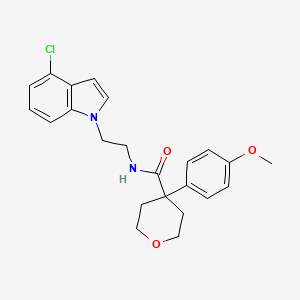 N-[2-(4-chloro-1H-indol-1-yl)ethyl]-4-(4-methoxyphenyl)tetrahydro-2H-pyran-4-carboxamide