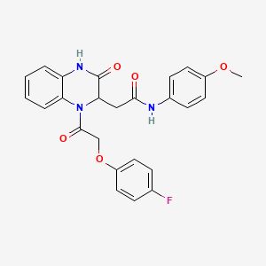 2-{1-[2-(4-fluorophenoxy)acetyl]-3-oxo-1,2,3,4-tetrahydroquinoxalin-2-yl}-N-(4-methoxyphenyl)acetamide