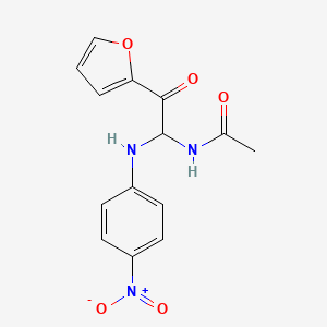 N-[2-(furan-2-yl)-1-[(4-nitrophenyl)amino]-2-oxoethyl]acetamide