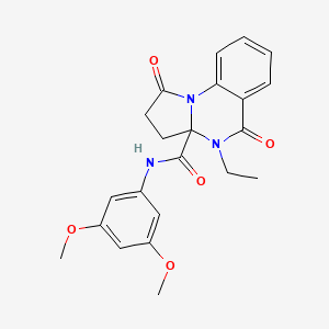 molecular formula C22H23N3O5 B11126626 N-(3,5-dimethoxyphenyl)-4-ethyl-1,5-dioxo-2,3,4,5-tetrahydropyrrolo[1,2-a]quinazoline-3a(1H)-carboxamide 