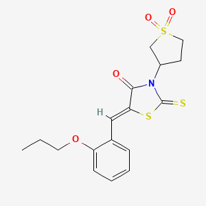 (5Z)-3-(1,1-dioxidotetrahydrothiophen-3-yl)-5-(2-propoxybenzylidene)-2-thioxo-1,3-thiazolidin-4-one