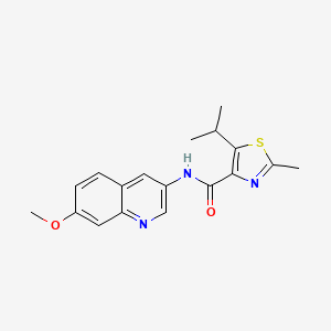 molecular formula C18H19N3O2S B11126640 5-isopropyl-N-(7-methoxy-3-quinolyl)-2-methyl-1,3-thiazole-4-carboxamide 