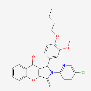 molecular formula C27H23ClN2O5 B11126643 1-(4-Butoxy-3-methoxyphenyl)-2-(5-chloropyridin-2-yl)-1,2-dihydrochromeno[2,3-c]pyrrole-3,9-dione 