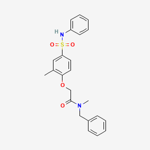 molecular formula C23H24N2O4S B11126666 N-benzyl-N-methyl-2-[2-methyl-4-(phenylsulfamoyl)phenoxy]acetamide 