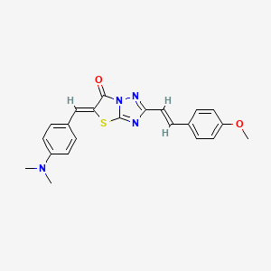 molecular formula C22H20N4O2S B11126670 (5Z)-5-[4-(dimethylamino)benzylidene]-2-[(E)-2-(4-methoxyphenyl)ethenyl][1,3]thiazolo[3,2-b][1,2,4]triazol-6(5H)-one 