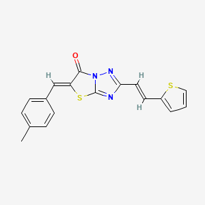 molecular formula C18H13N3OS2 B11126674 (5Z)-5-(4-methylbenzylidene)-2-[(E)-2-(thiophen-2-yl)ethenyl][1,3]thiazolo[3,2-b][1,2,4]triazol-6(5H)-one 