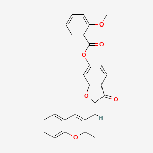 2-[(Z)-1-(2-methyl-2H-chromen-3-yl)methylidene]-3-oxo-1-benzofuran-6(3H)-yl 2-methoxybenzoate