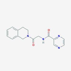 molecular formula C16H16N4O2 B11126718 N-{2-[3,4-dihydro-2(1H)-isoquinolinyl]-2-oxoethyl}-2-pyrazinecarboxamide 